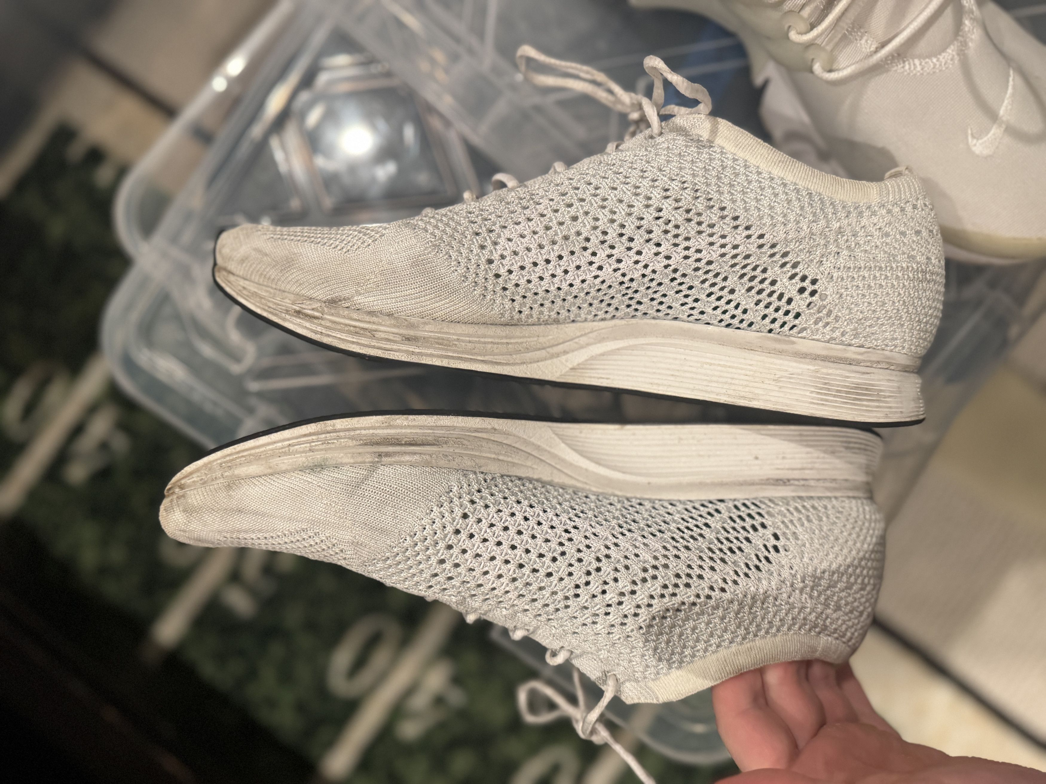 Nike Nike Flyknit Racer 'Goddess' in Triple White size 11.5 Size US 11.5 / EU 44-45 - 4 Thumbnail