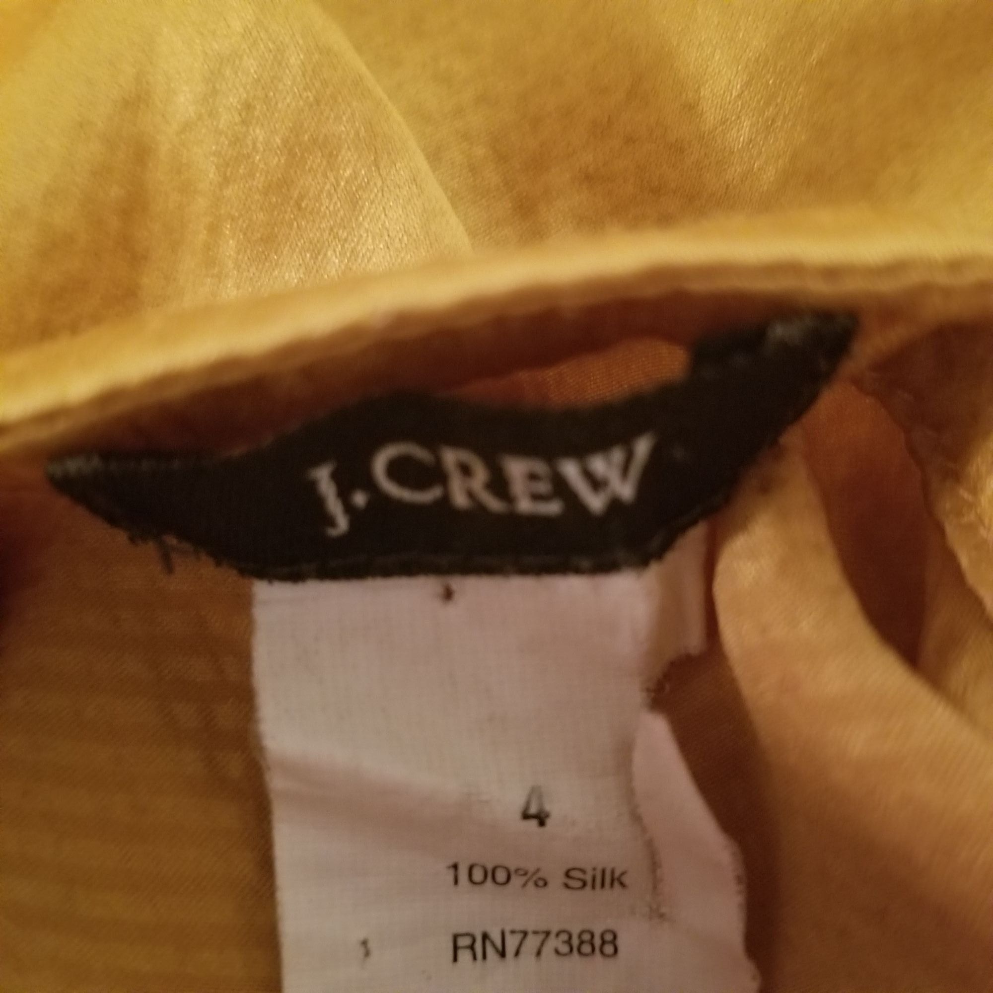 J.Crew J Crew 4 Golden Yellow Silk Hammered Ruffle Top Preppy Twee Size S / US 4 / IT 40 - 3 Thumbnail