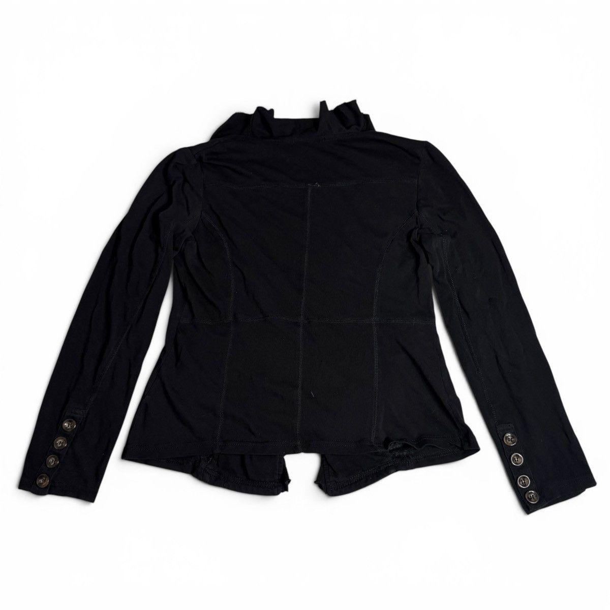 Other Mystree Black Ruffle Open Front Button Cardigan w/ Pockets Size S / US 4 / IT 40 - 9 Thumbnail