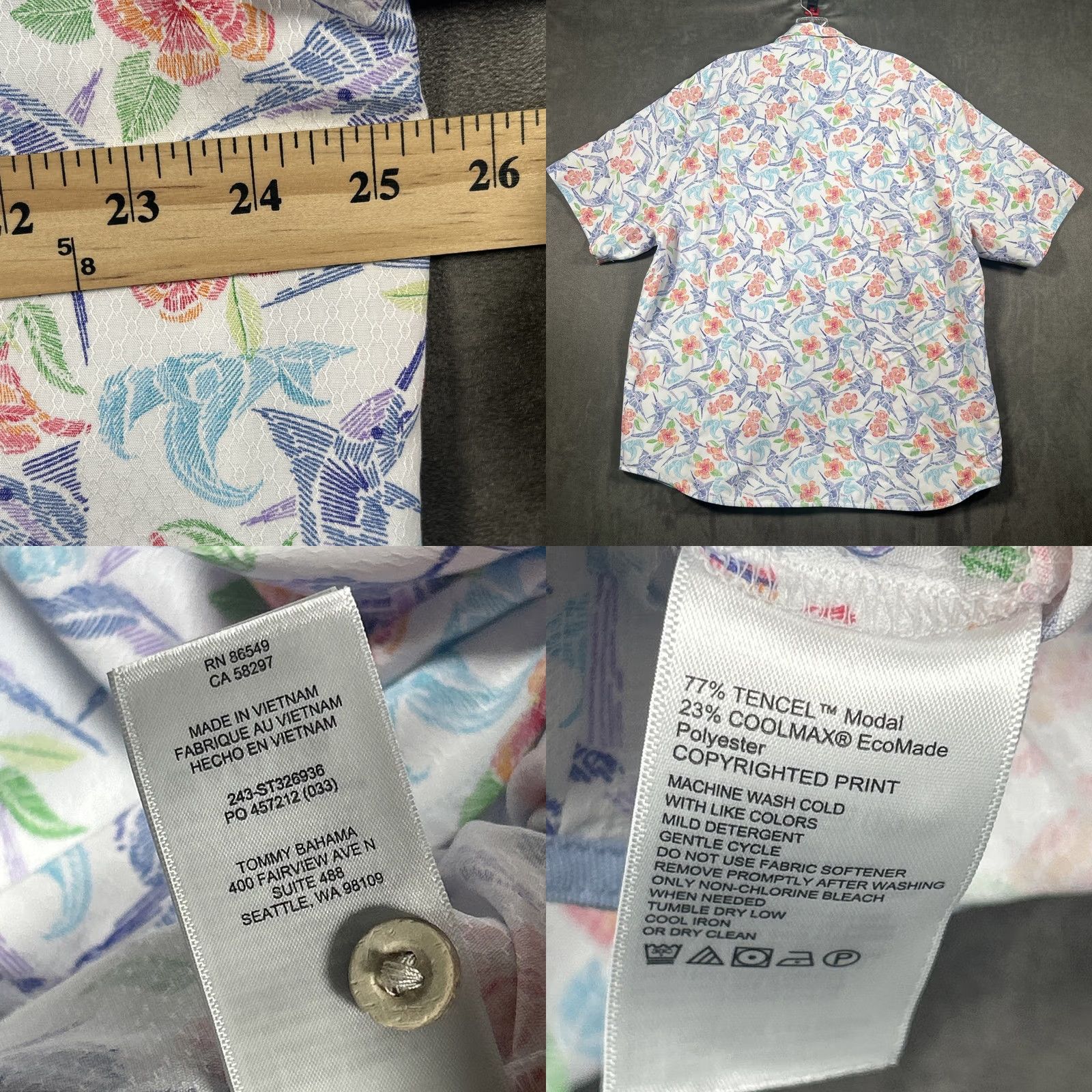 Tommy Bahama Tommy Bahama IslandZone The Coconut Point Tropical Floral Print Shirt XL Tencel Men Size US XL / EU 56 / 4 - 8 Thumbnail