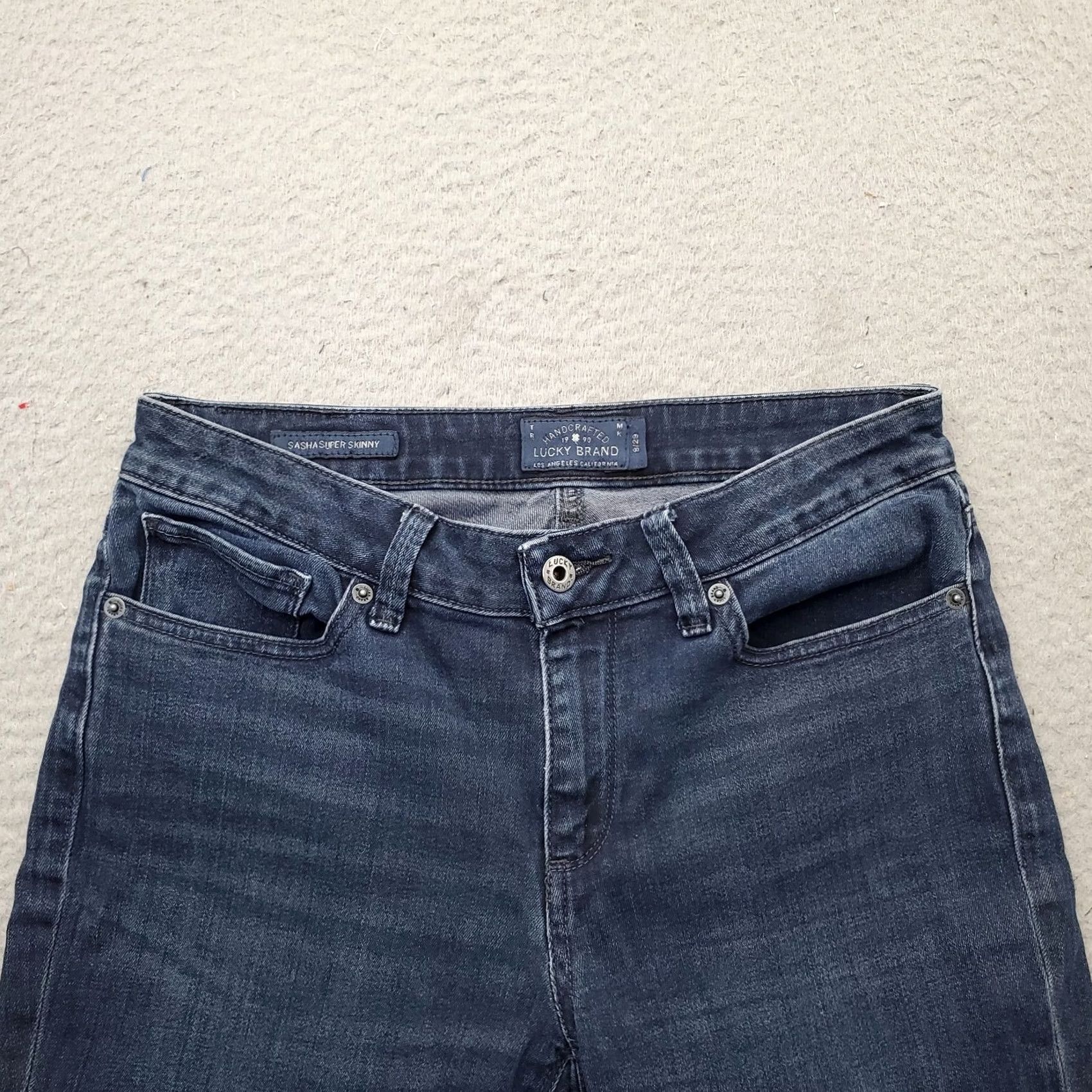 Lucky Brand Lucky Brand Sasha Jeans Women's 8/29 Navy Low Rise 5-Pocket Design Skinny Denim (Size 28) Womens Size 30" / US 8 / IT 44 - 6 Thumbnail