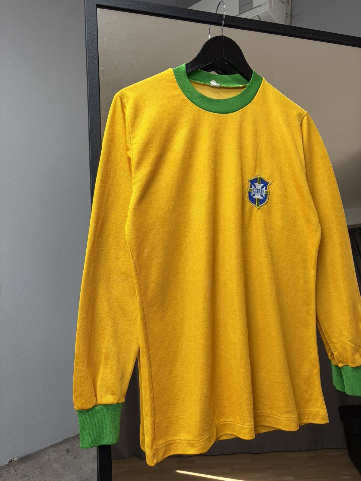 Erima Vintage Erima Brazil Long Sleeve Jersey 1980s Football Shirt Size US M / EU 48-50 / 2 - 2 Thumbnail