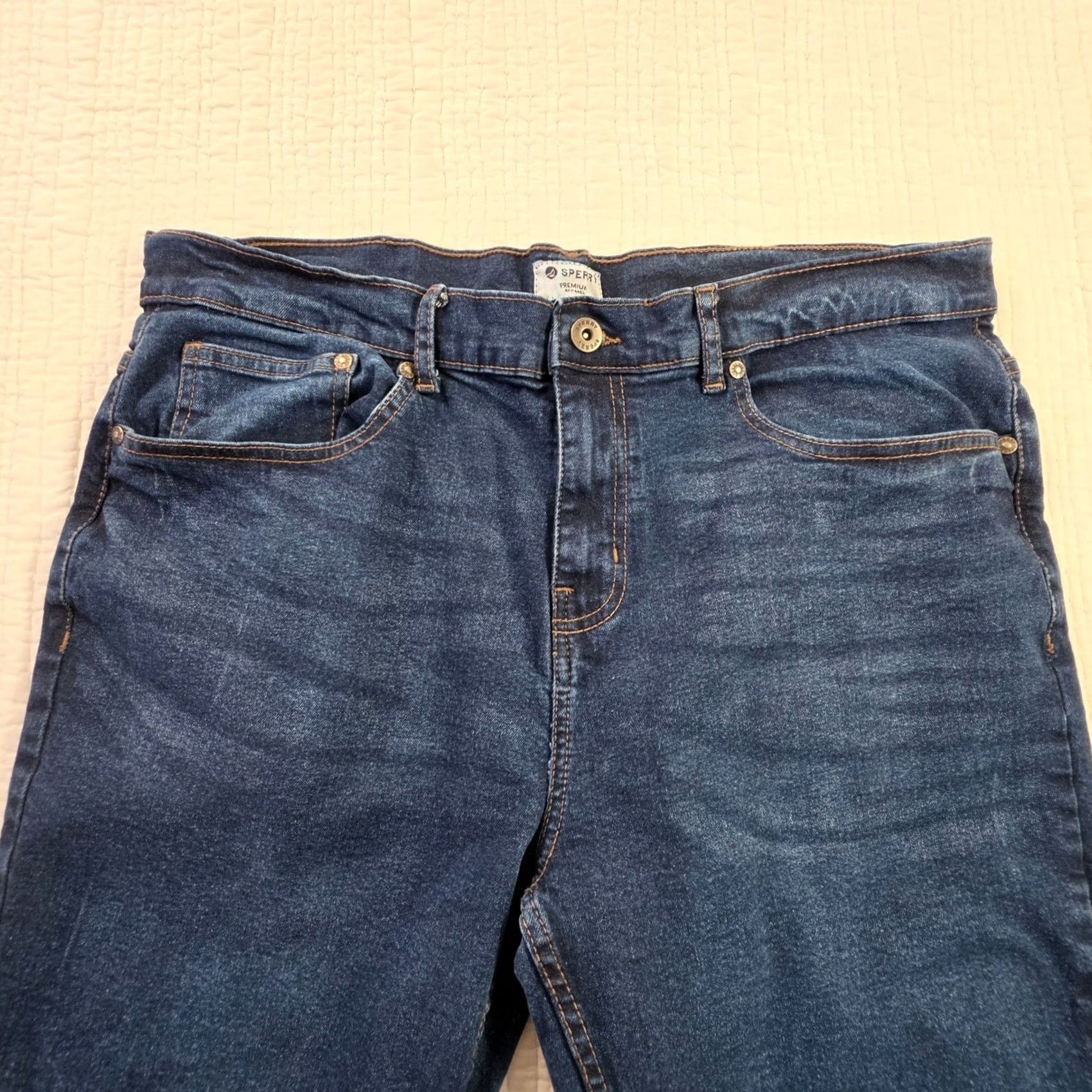Sperry Sperry Jeans Mens 36x29 Blue Straight Leg Denim Pants Cotton Blend Dark Wash EUC Size US 36 / EU 52 - 4 Thumbnail