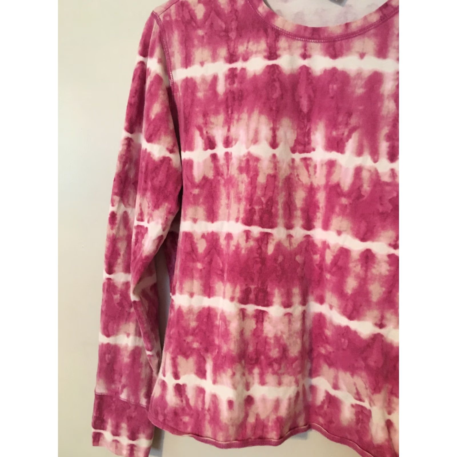 Pinko Columbia 100% Cotton Coral Pink Tie Dye Batik Paisley Tunic Blouse Women Size L Size L / US 10 / IT 46 - 2 Thumbnail
