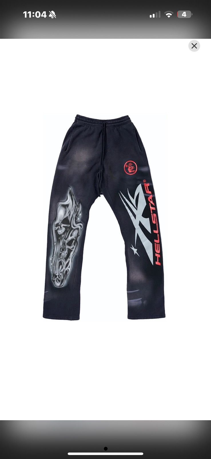 HELLSTAR (IN HAND LARGE) Hellstar Airbrushed Skull Flare Sweatpants