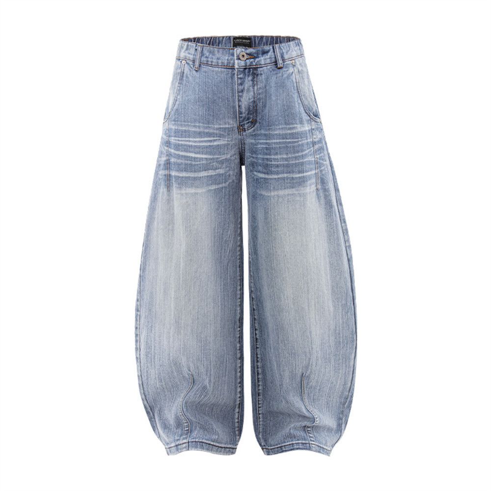 Jean Men's punk vintage distressed washed loose scimitar jeans Size US 34 / EU 50 - 1 Thumbnail