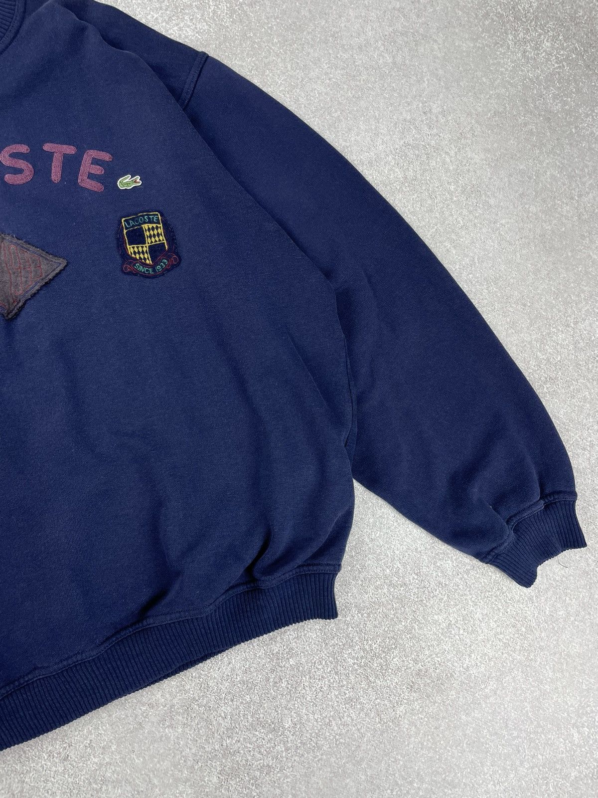 Lacoste × Vintage Vintage Lacoste Big Logo Crewneck Sweatshirt Size US XL / EU 56 / 4 - 3 Thumbnail