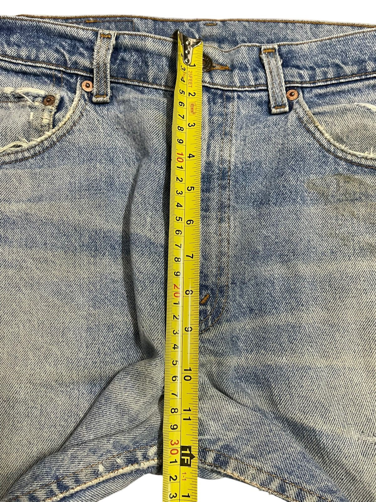 Levi's Vintage 80s Levis 505 Blue Faded Wash Distressed Baggy Jeans Size US 33 - 16 Thumbnail