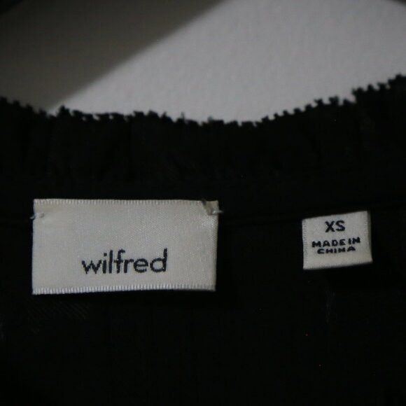 Aritzia Aritzia Wilfred Lourdes Chiffon Prairie Black Silk Blouse Size XS / US 0-2 / IT 36-38 - 4 Thumbnail