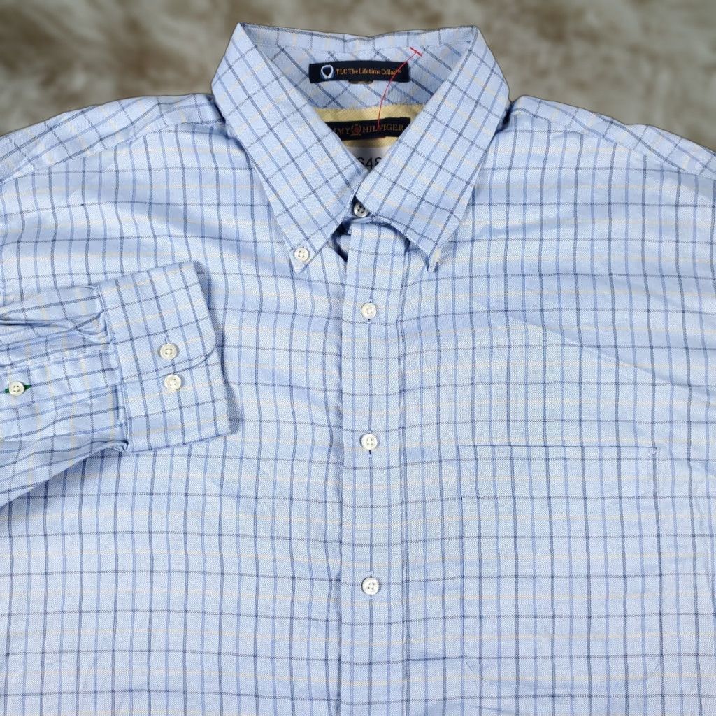 Tommy Hilfiger VINTAGE Tommy Hilfiger Shirt Men 2XL Blue Check Casual Button-Up Long Sleeve Size US XXL / EU 58 / 5 - 1 Thumbnail