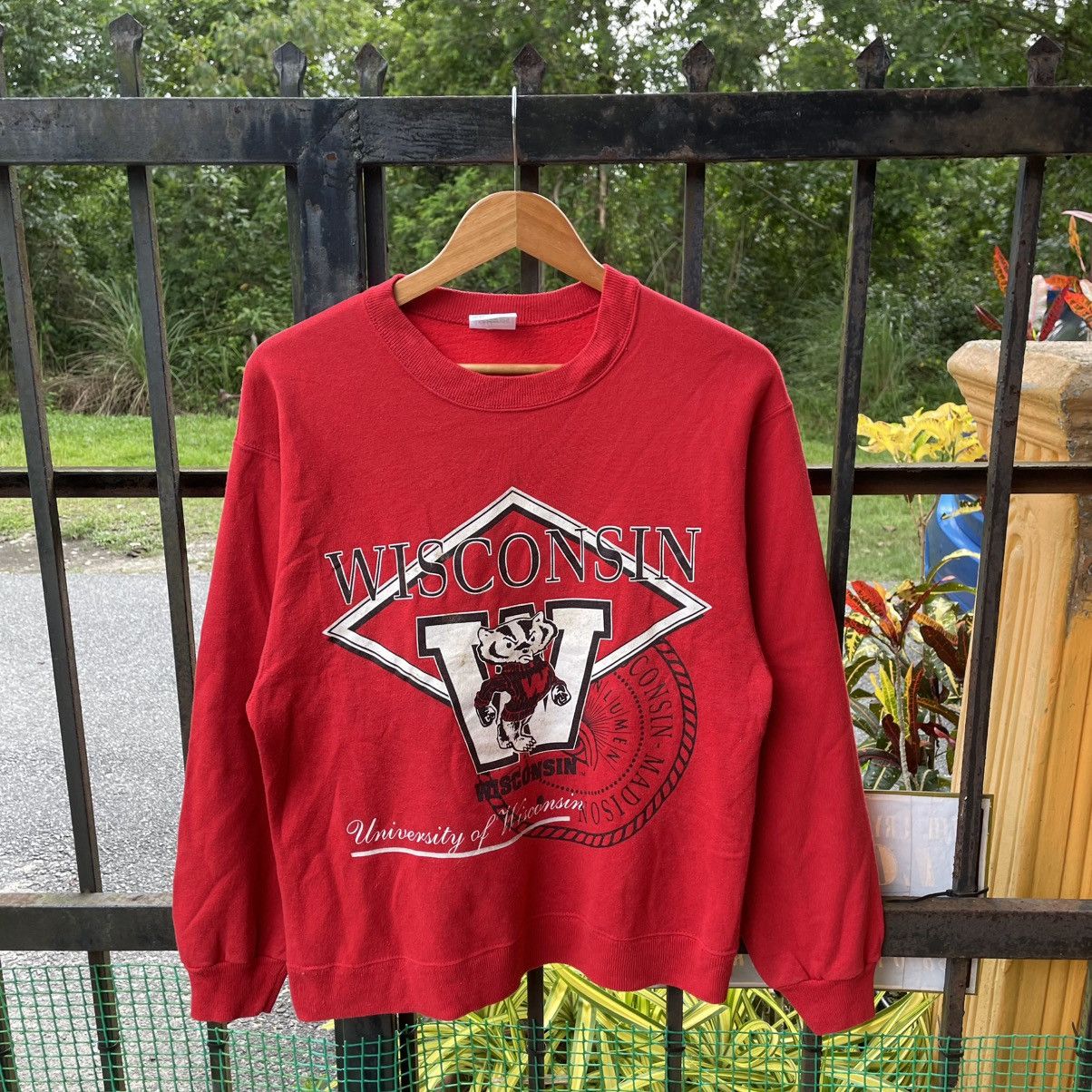 🔥Vintage Wisconsin Big Logo Sweatshirts