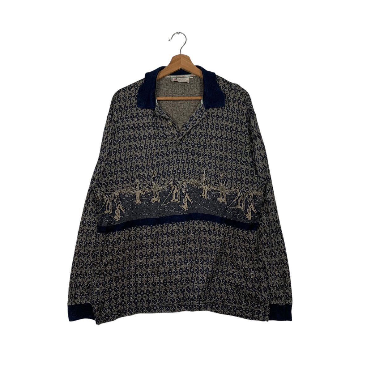 Vintage RITRATTO GOLF Overprint Long Sleeve Polos #1562-C70 Size US L / EU 52-54 / 3 - 9 Thumbnail