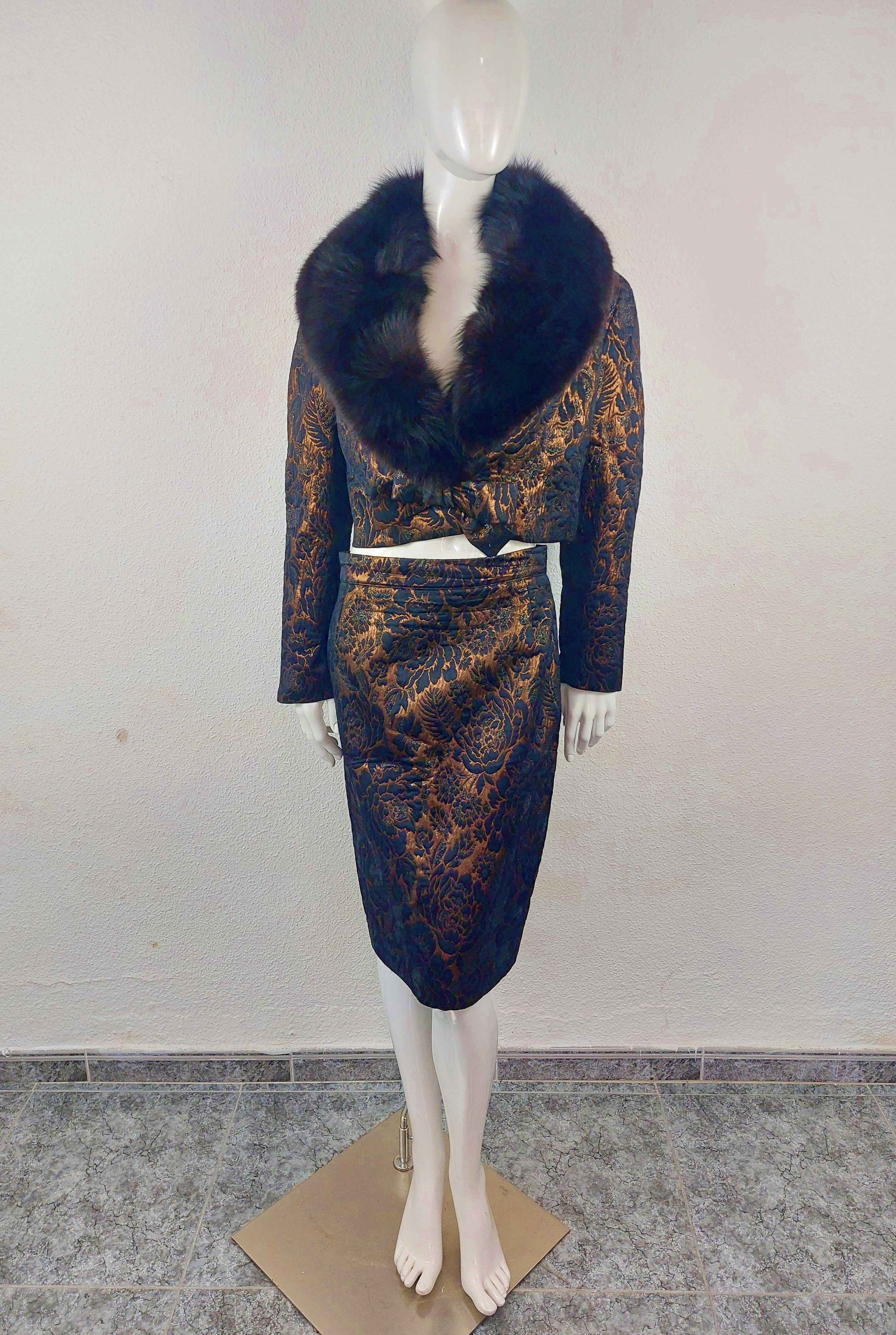 Christian Lacroix Christian Lacroix Luxe Copper Lamé Cocktail Coat Suit Size L / US 10 / IT 46 - 1 Thumbnail