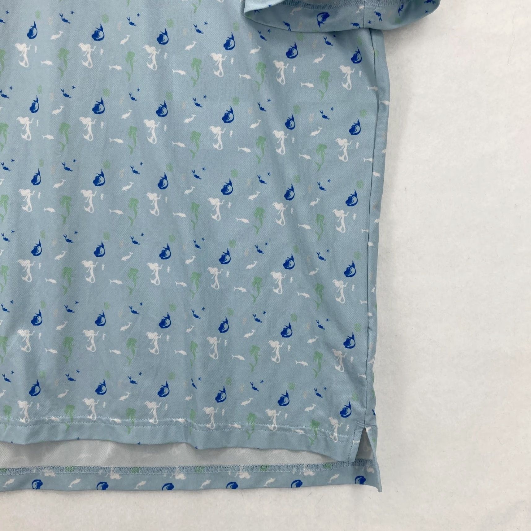 Vintage Straight Down Polo Shirt Mens L Blue Mermaid Print Golf Stretch Size US L / EU 52-54 / 3 - 3 Thumbnail