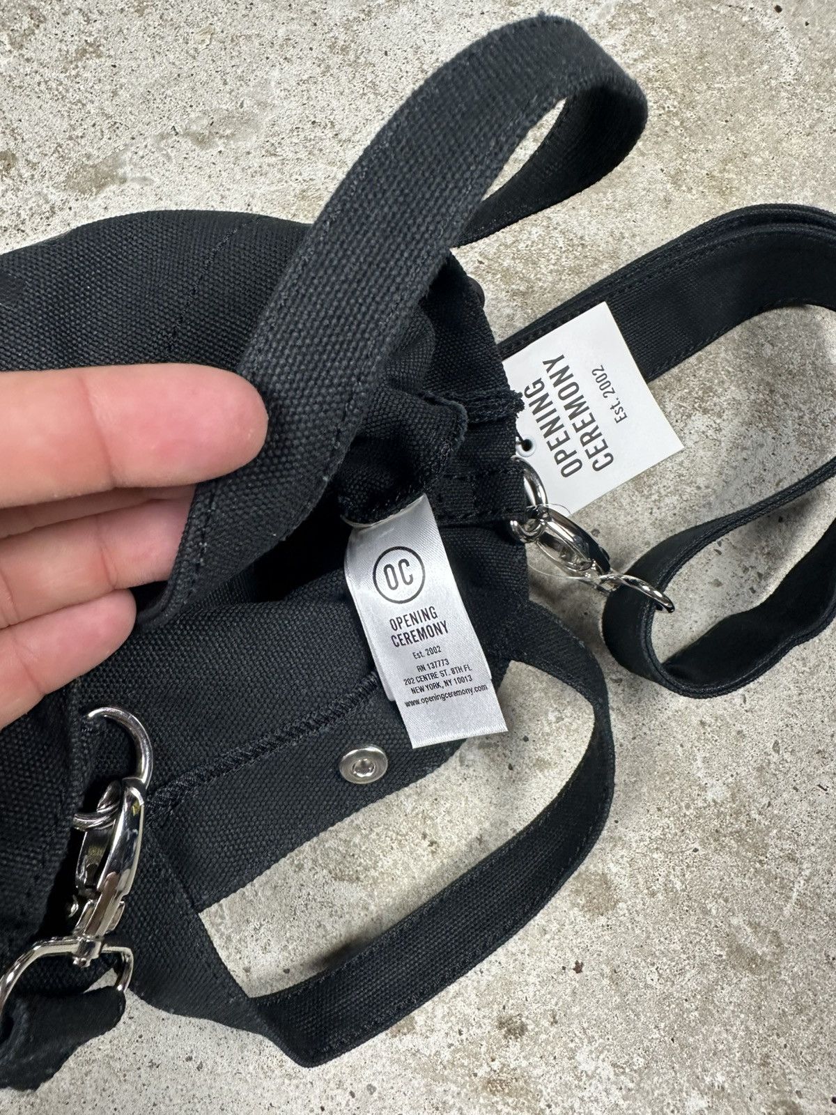 Opening Ceremony Opening Ceremony Mini Messenger Tote Bag Black Spellout Logo Size ONE SIZE - 10 Thumbnail