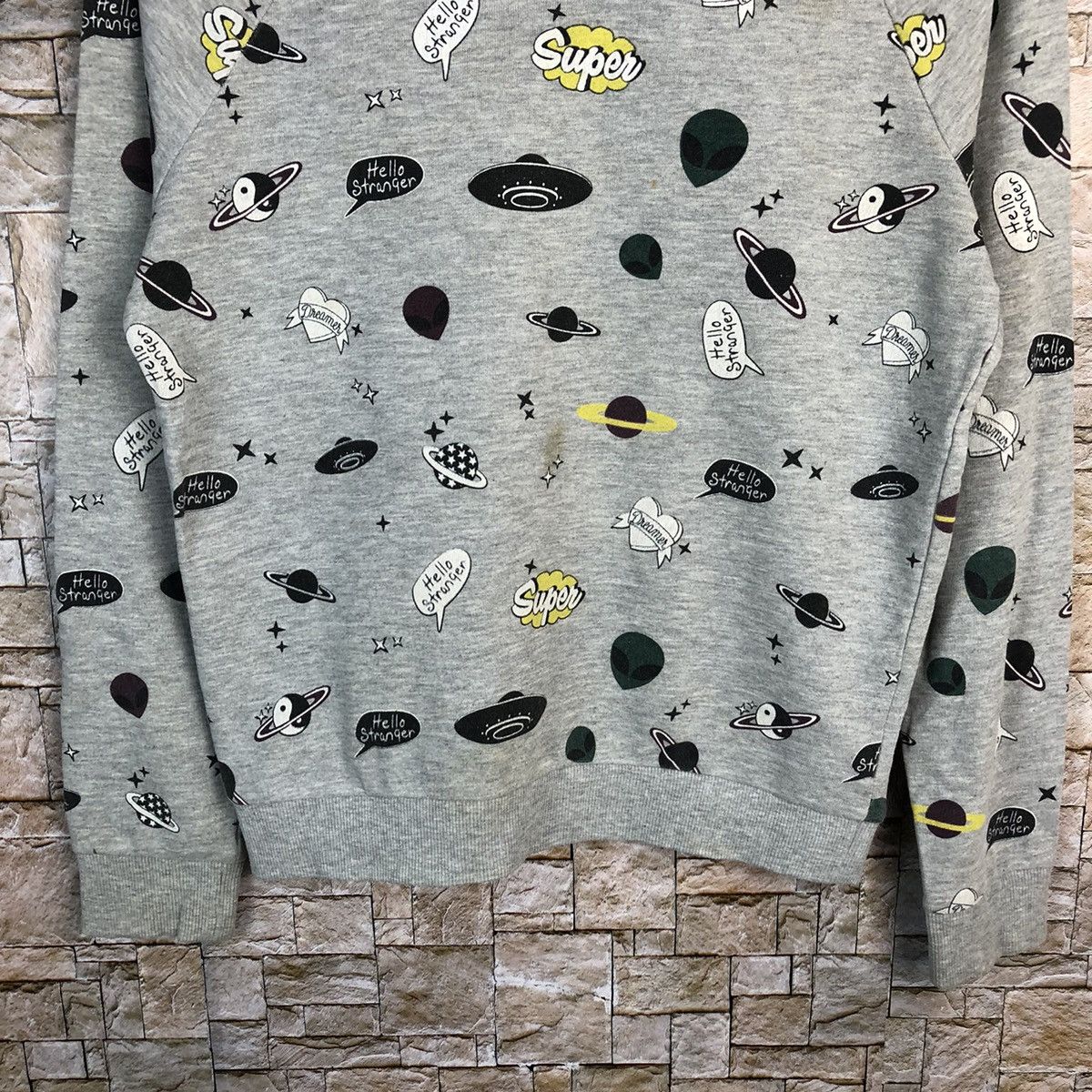 Japanese Brand × Vintage hello stranger H&M Divided Grey Sweatshirt #A401 Size M / US 6-8 / IT 42-44 - 3 Thumbnail