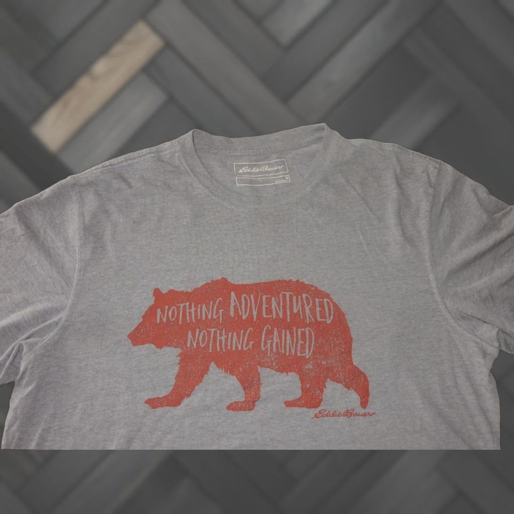 Eddie Bauer Eddie Bauer Men's T-Shirt Size M Short Sleeve Gray Cotton Blend Motivational Quote Size US M / EU 48-50 / 2 - 1 Thumbnail