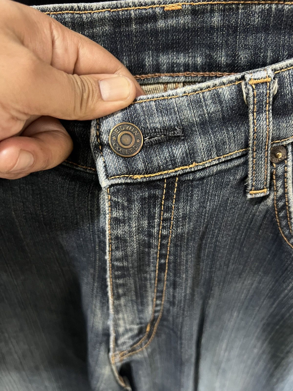 Edwin 🔥Vintage Edwin S403 Distressed Denim Size US 32 / EU 48 - 10 Thumbnail
