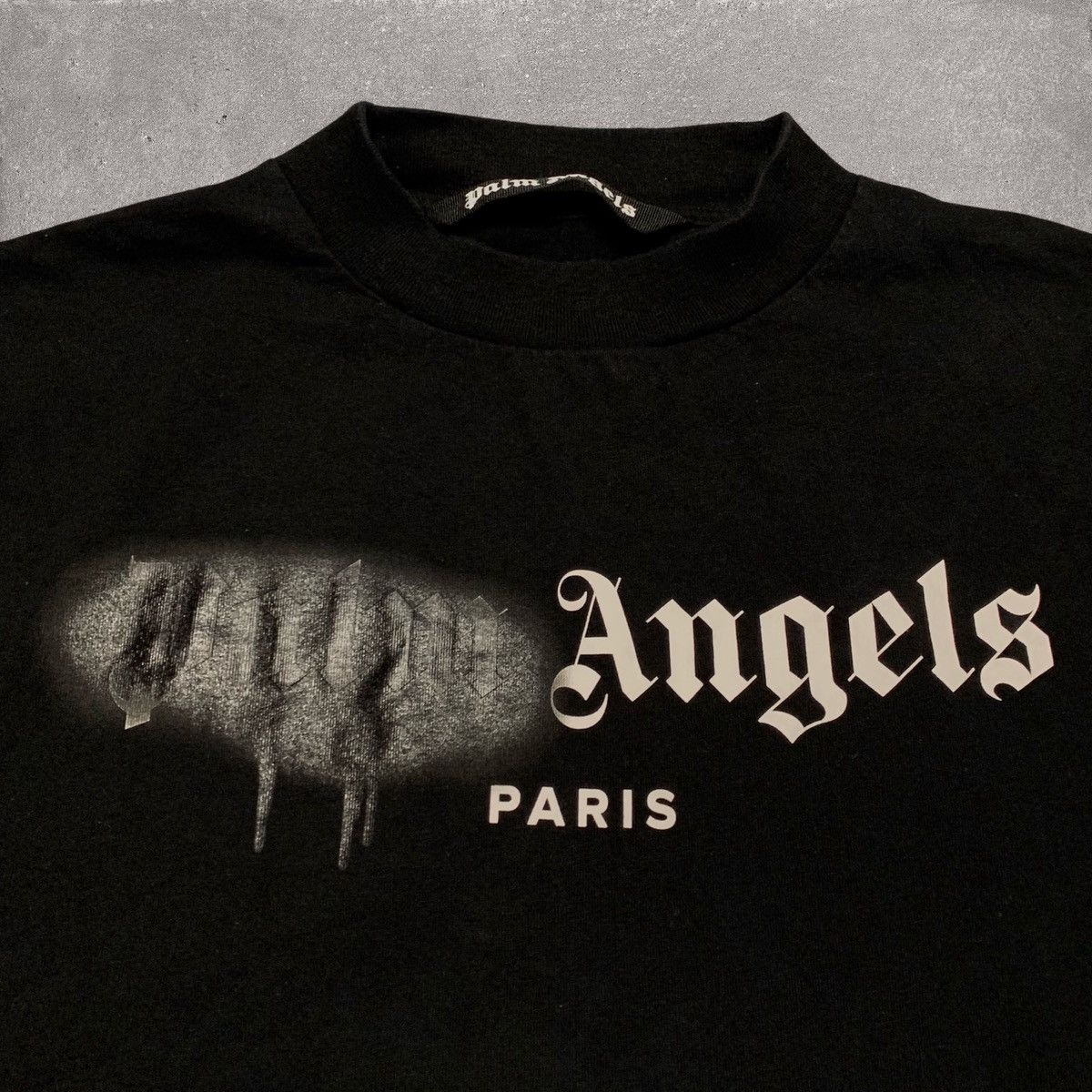 Palm Angels Palm Angels Small Tee Paris Sprayed Black T-Shirt Size US S / EU 44-46 / 1 - 3 Thumbnail