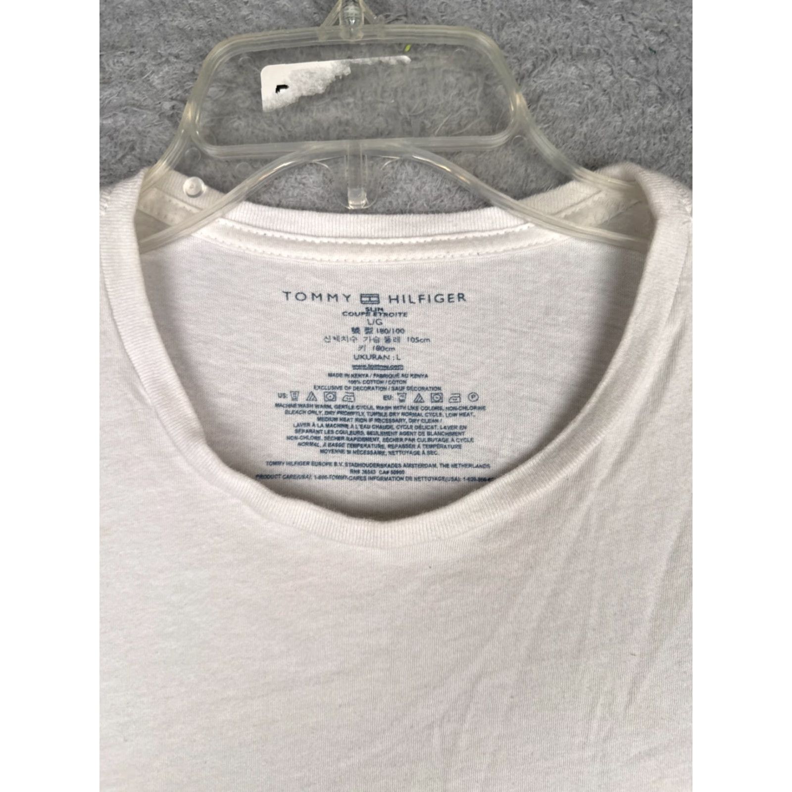 Tommy Hilfiger Tommy Hilfiger Shirt Adult Large White Crew Neck 100% Cotton Short Sleeve Size US L / EU 52-54 / 3 - 6 Thumbnail