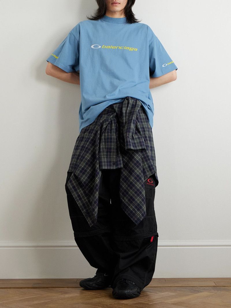 Balenciaga o1in1g0526 Tracksuit Logo Oversized T-Shirt in Blue Size US XL / EU 56 / 4 - 2 Thumbnail