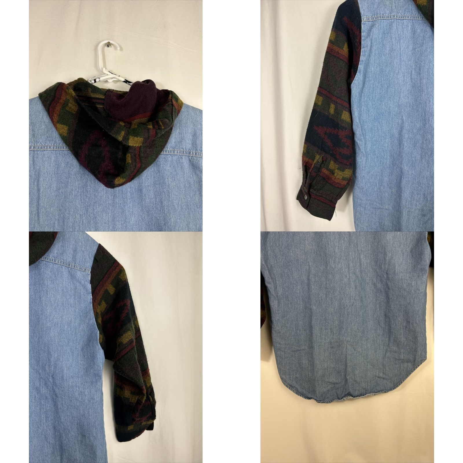 Vintage One Way Vintage Chambray Button-Up Aztec Southwest Accent Shirt Mens L Blue / Aztec Chambray Shirt Mens L Size US L / EU 52-54 / 3 - 9 Thumbnail