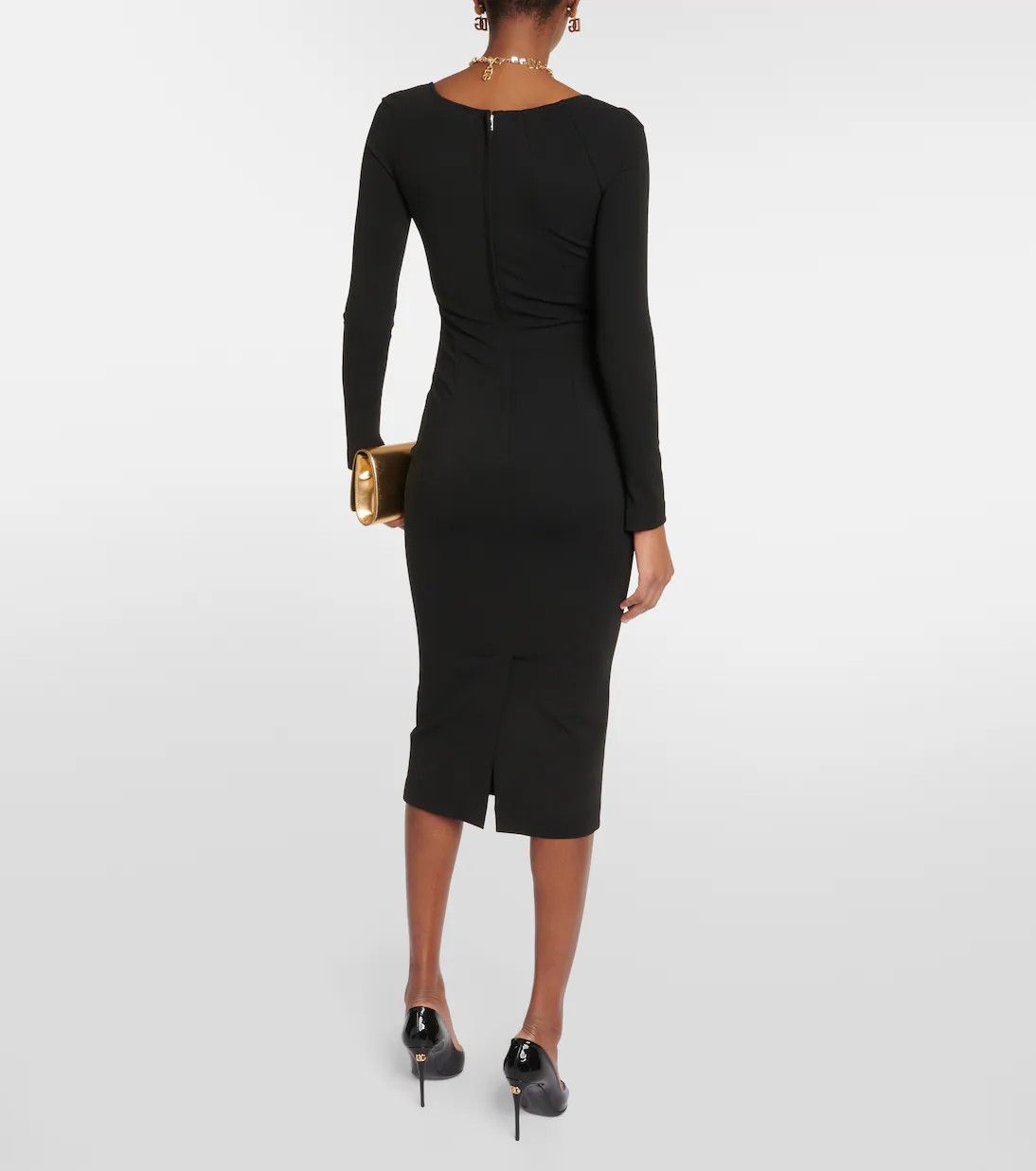 Dolce & Gabbana o1y0825 Midi Dress in Black Size M / US 6-8 / IT 42-44 - 3 Thumbnail