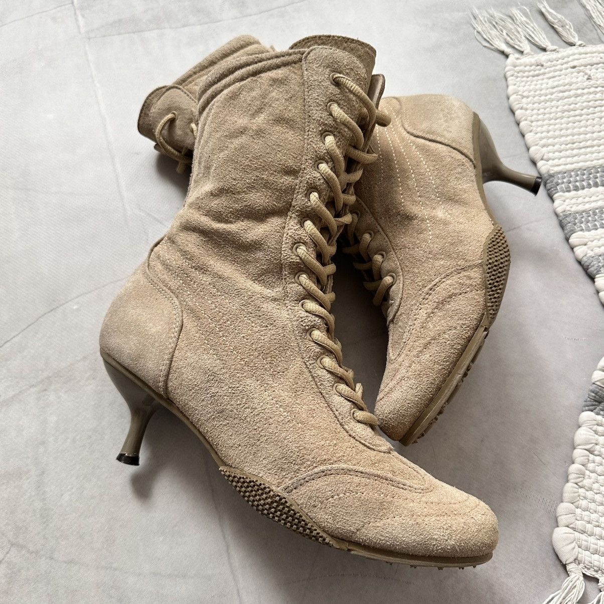New Rock Cyber Y2K Moto Boots Kitten Heels Prada Miu Miu Vibe Size US 8 / IT 38 - 2 Thumbnail