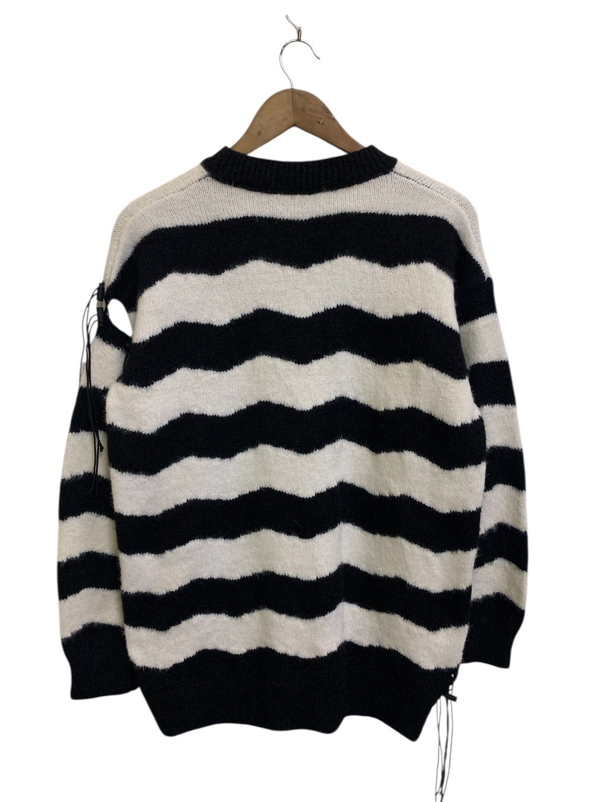 Japanese Brand 💥Japanese Mohir Knit Jumper Style Number9 Stripe Shirt Size US L / EU 52-54 / 3 - 4 Thumbnail