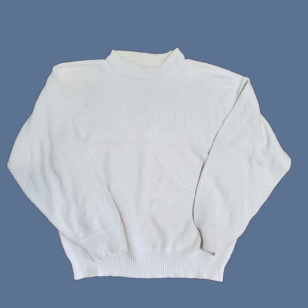 Spell VINTAGE Tropicana Knit Sweater Beige L Crew Neck 90s Pullover All Seasons Embroidered Logo Mens Size US L / EU 52-54 / 3 - 1 Thumbnail