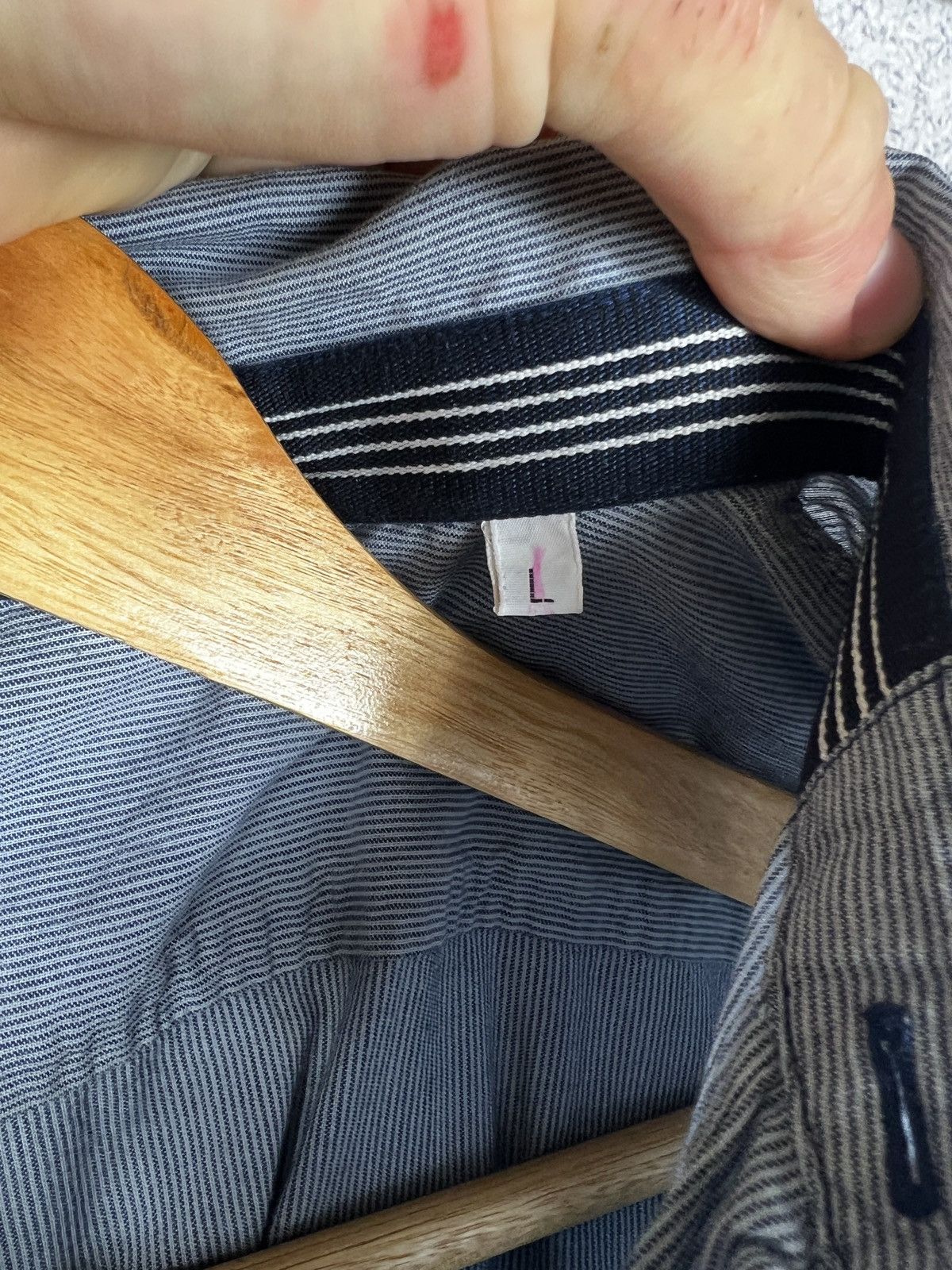 Massimo Osti Vintage Stone Island S/S 2010 Striped Shirt Stitched Logo Size US L / EU 52-54 / 3 - 6 Thumbnail