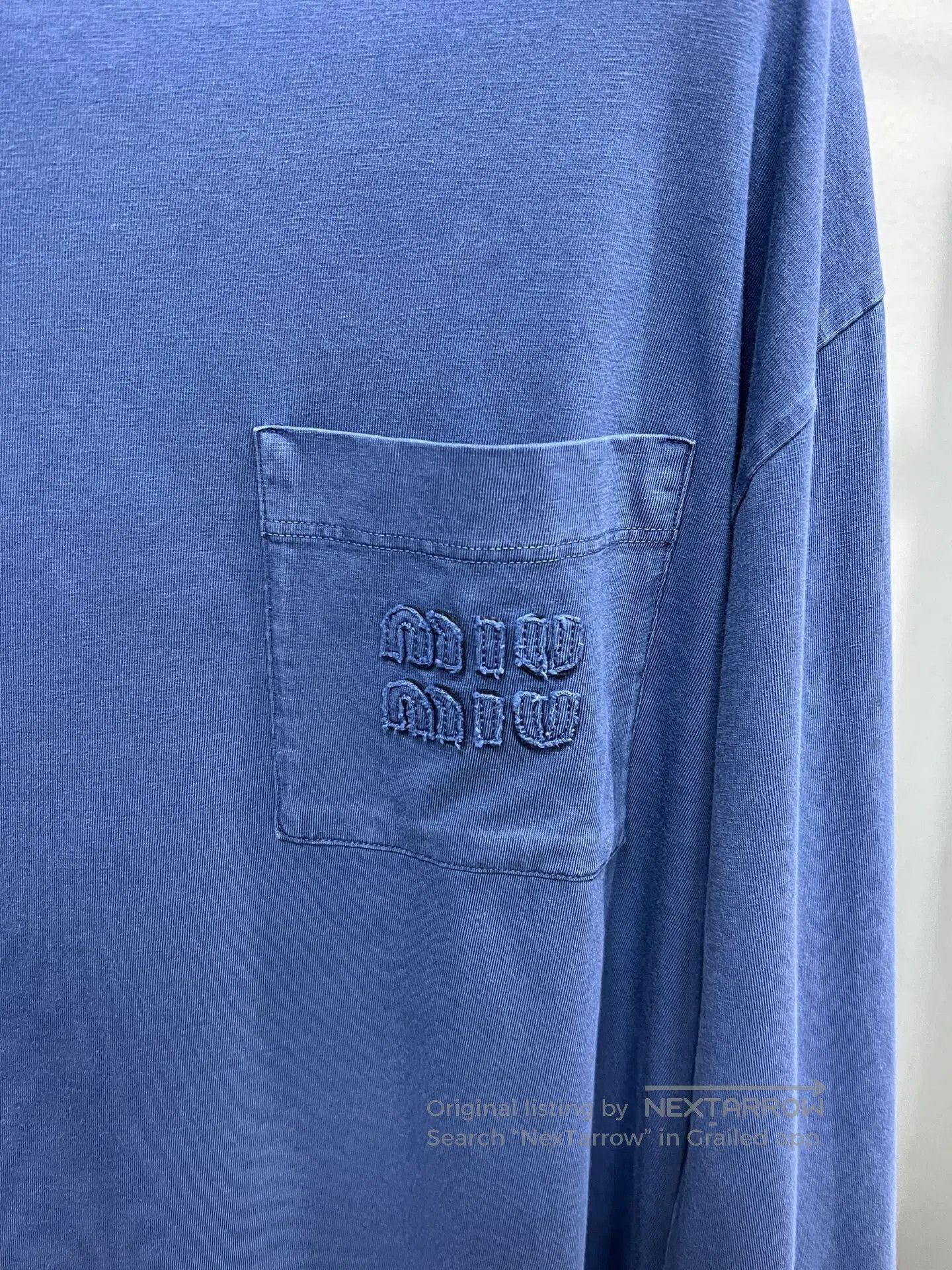 Miu Miu Miumiu Vintage Blue Long Sleeve Top. Size L / US 10 / IT 46 - 3 Thumbnail