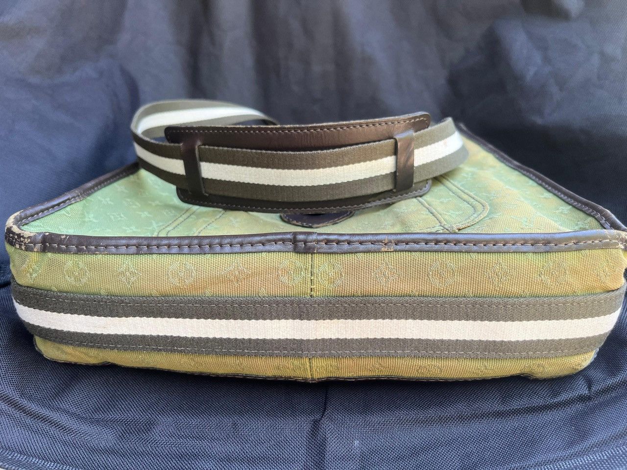 Louis Vuitton Auth LOUIS VUITTON Green Monogram Mini Lin Mary Kate Besace Size ONE SIZE - 11 Thumbnail