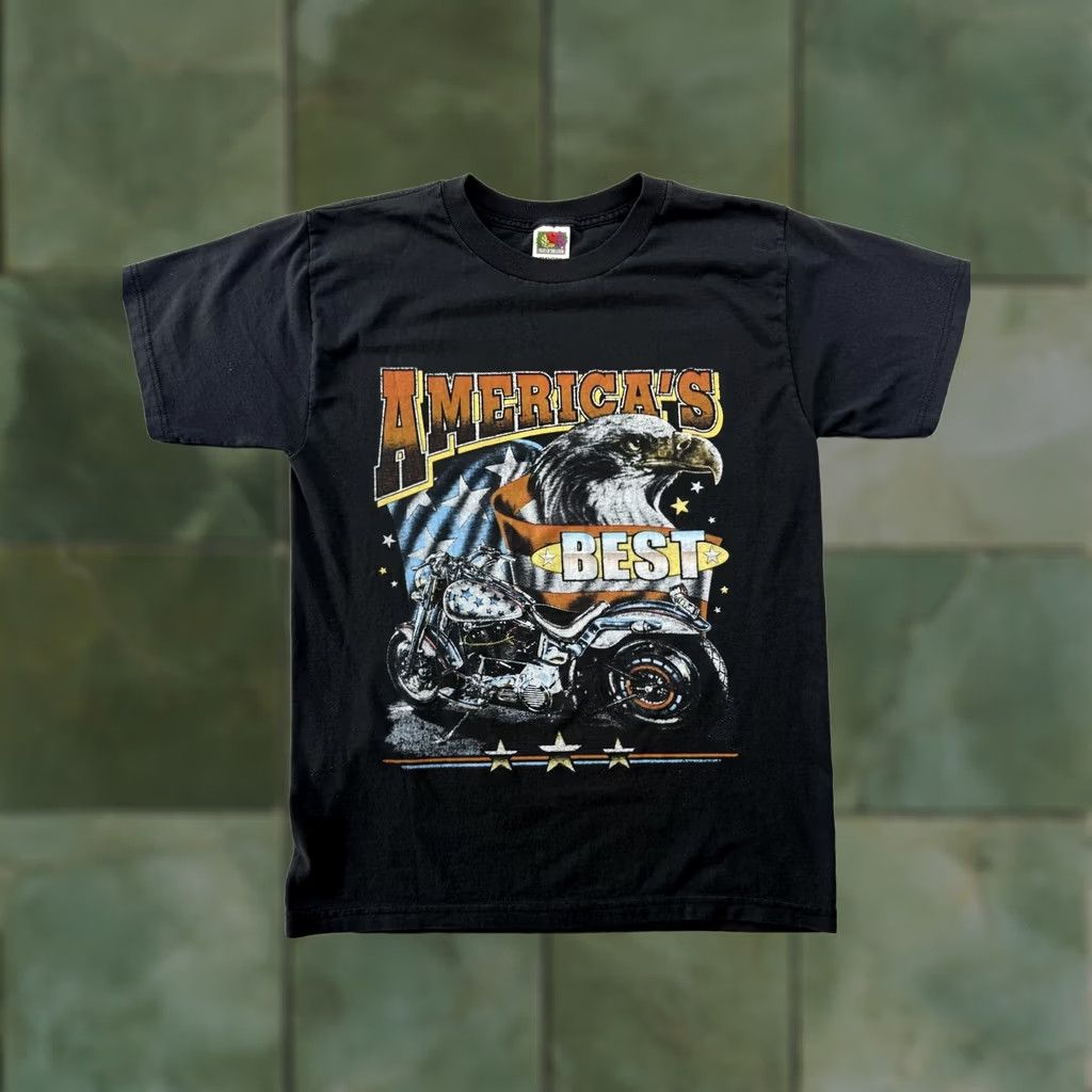 Fruit Of The Loom Fruit Of The Loom Shirt Mens M Black America’s Eagle Wolf Graphic Tee Biker USA Patriot Size US M / EU 48-50 / 2 - 1 Thumbnail