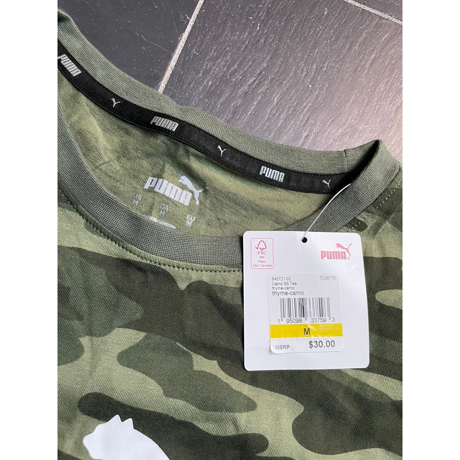 Puma New Puma Green Camo Tshirt Medium Size US M / EU 48-50 / 2 - 3 Thumbnail