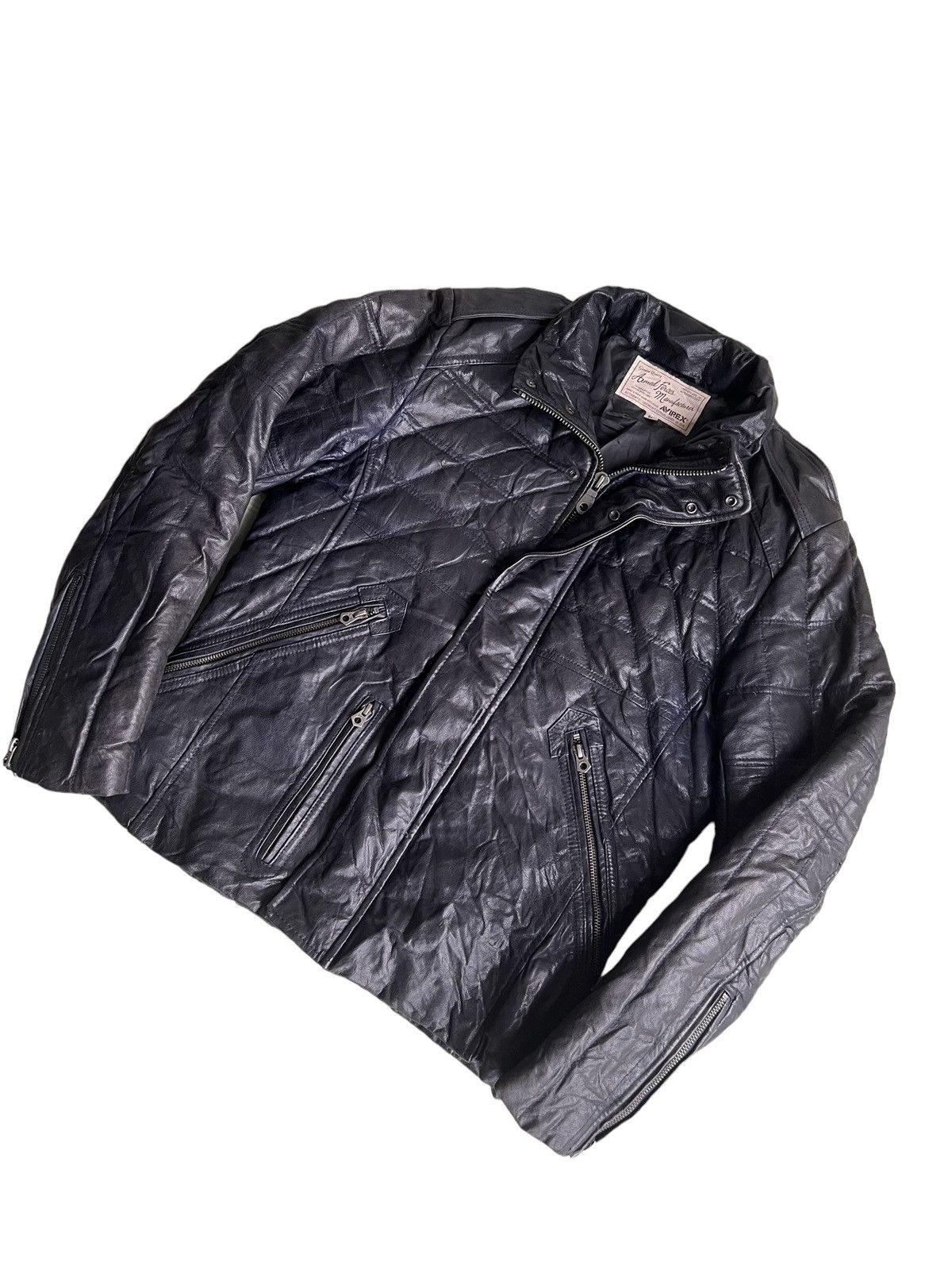 Avirex × Schott Vintage Avirex 💎 Quilted Goatskin Leather Down Biker Jacket Size US S / EU 44-46 / 1 - 4 Thumbnail