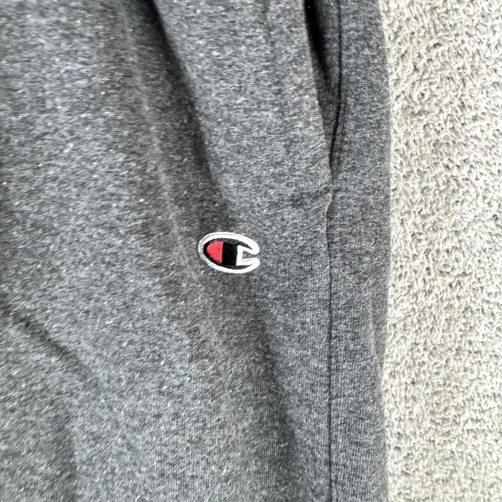 Champion Champion Sweatpants Mens Large Gray Fleece Open Bottom Elastic Waist Lounge Size US 33 - 4 Thumbnail