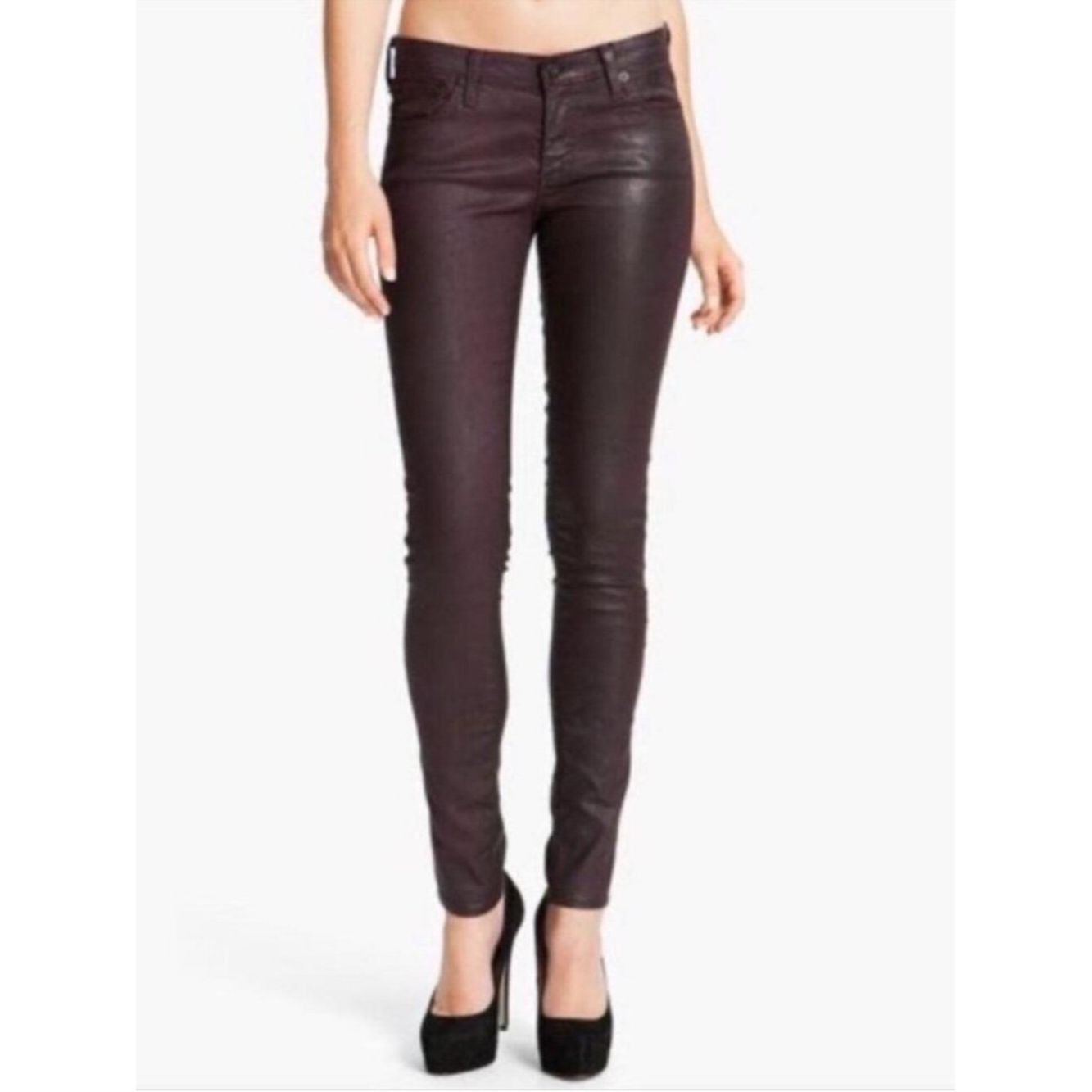 AG Adriano Goldschmied AG Adriano Goldschmied The Legging Super Skinny Coated Purp Size 27" / US 4 / IT 40 - 1 Thumbnail