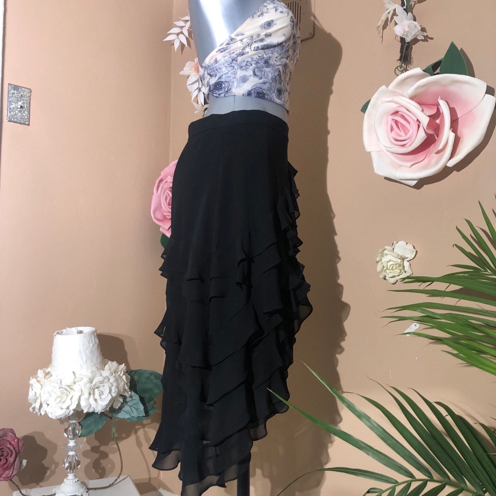 Other Asymmetrical black ruffle skirt from MSK Size 30" / US 8 / IT 44 - 7 Thumbnail