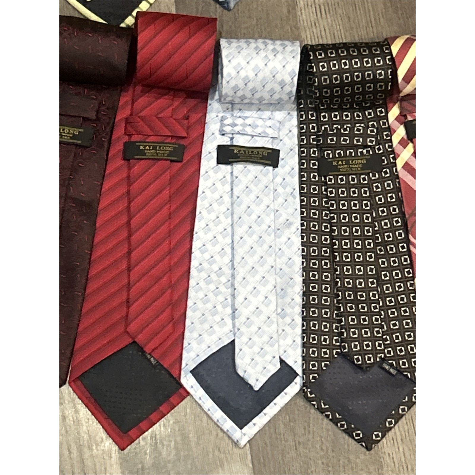 Kai Lot Of 21 Kai Long 100% Silk Ties Various Colors & Patterns Size ONE SIZE - 15 Thumbnail