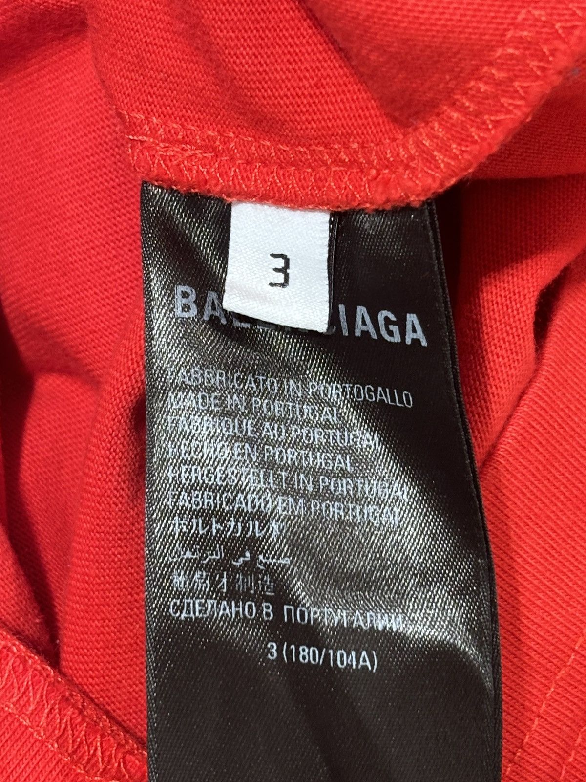 Balenciaga Balenciaga Small Logo Red Tee Size US L / EU 52-54 / 3 - 10 Thumbnail