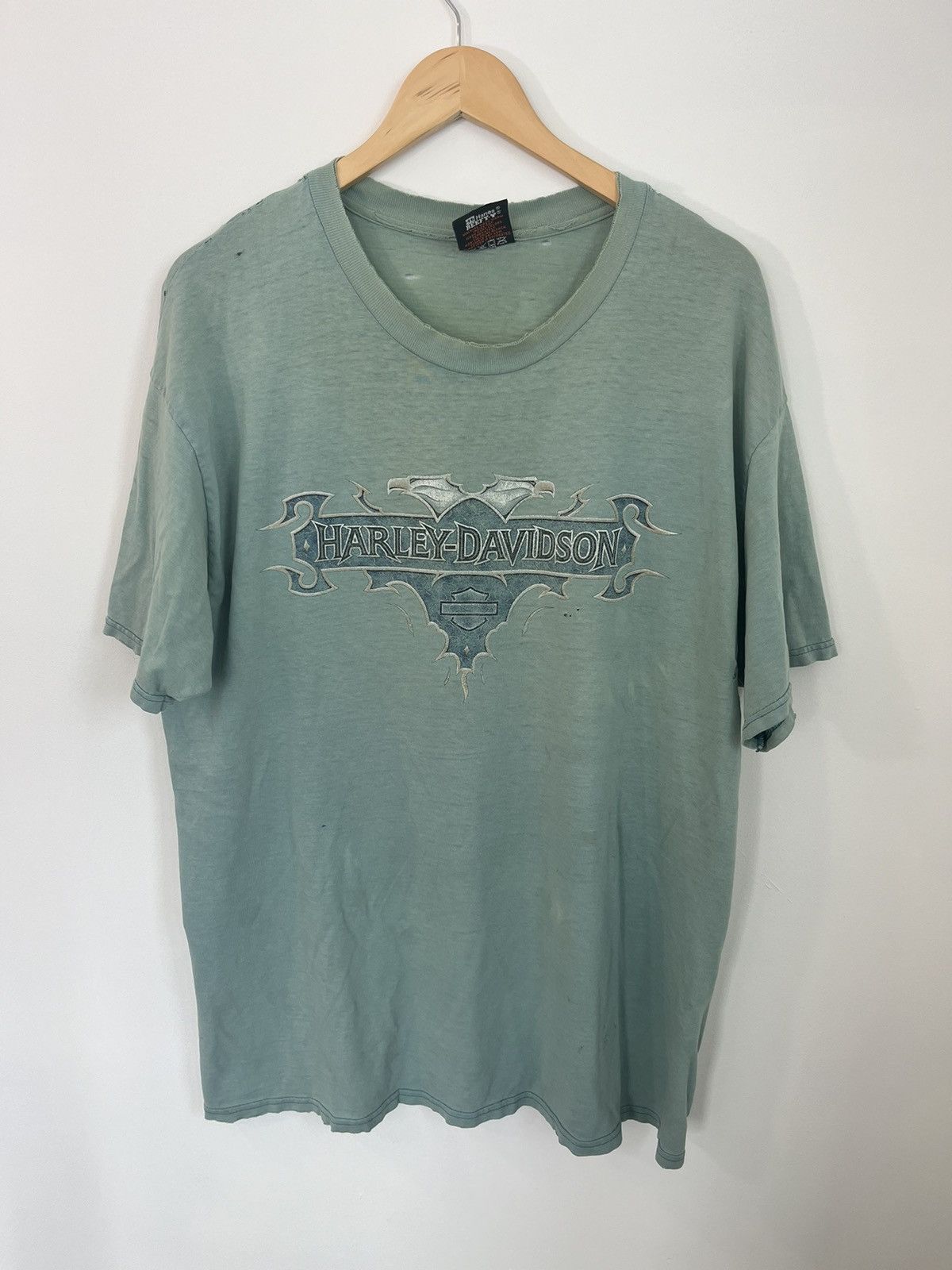 Harley Davidson Thrashed Sun Faded Vintage Harley Davidson Eagle Tee Size US XL / EU 56 / 4 - 1 Thumbnail
