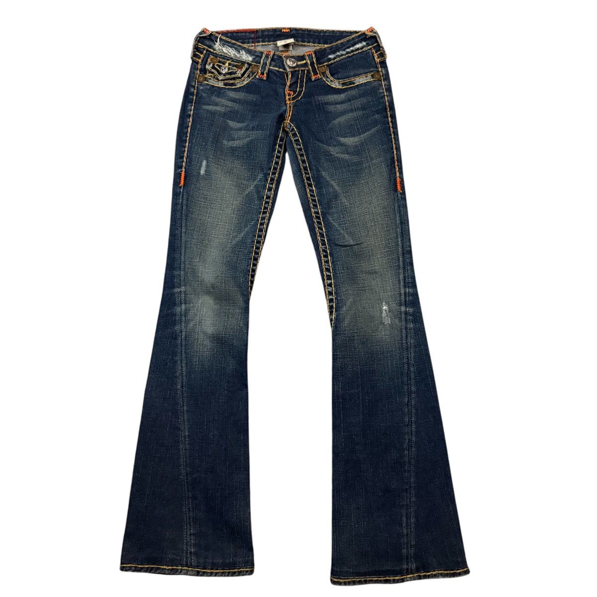 True Religion 🔥🇺🇸 Flared Sick True Religion Orange Archives y2k Denim Size US 29 - 1 Thumbnail