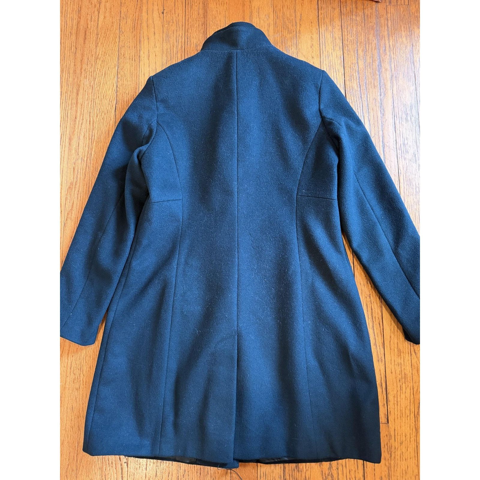 DKNY DKNY Coat 12 Green Wool Blend Ruffle Front Snap Button Long Size XL / US 12-14 / IT 48-50 - 6 Thumbnail