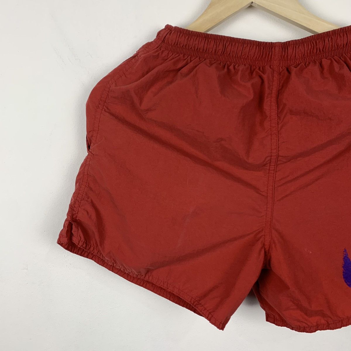 Nike Vintage Nike Retro Swim Nylon Shorts Red Size L Drill Style Size US 34 / EU 50 - 2 Thumbnail