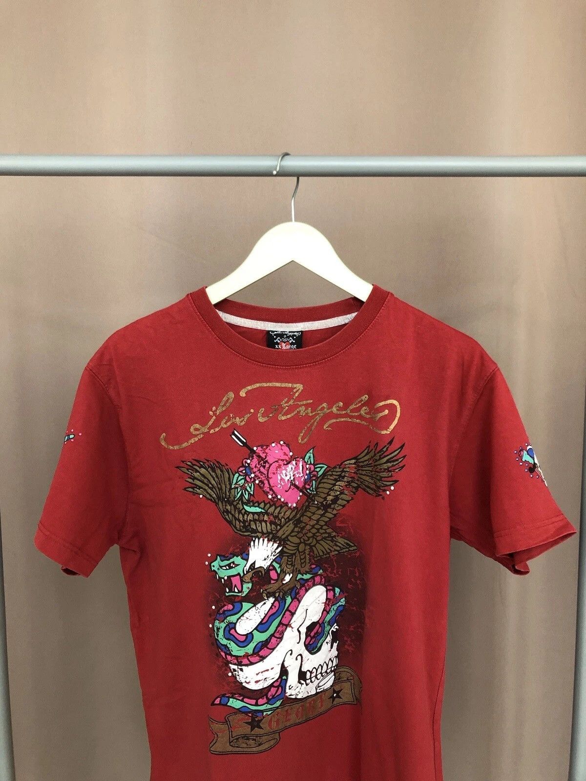 Ed Hardy Ed Hardy Los Angeles Big Logo Skulls T-Shirt Mens Size M/L Size US L / EU 52-54 / 3 - 2 Thumbnail