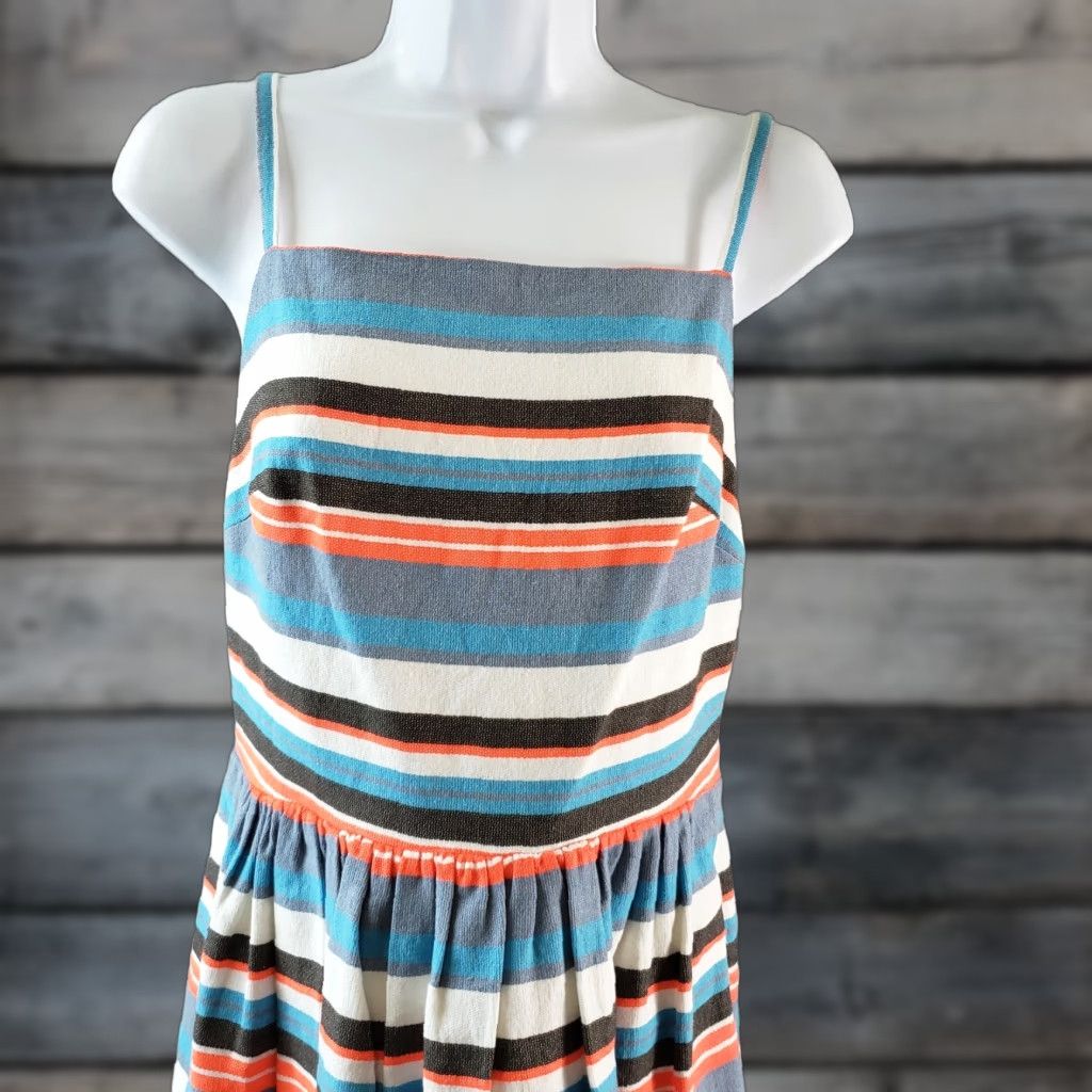 Paul & Joe Paul & Joe Sister Dress Womens Sz 40 Blue Orange Striped Open Back Sleeveless Zip Casual Fit & Flare Mens Womens Girls Size S / US 4 / IT 40 - 1 Thumbnail