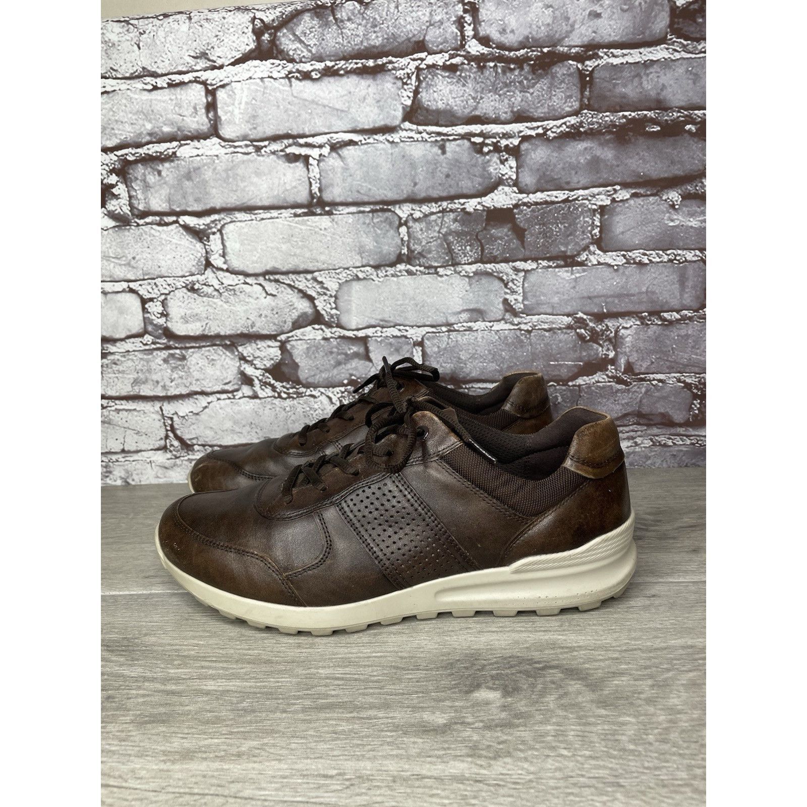 Ecco ECCO Danish Design Brown Leather Casual Low Top Sneakers Men Size US 10.5 / EU 43-44 - 20 Thumbnail