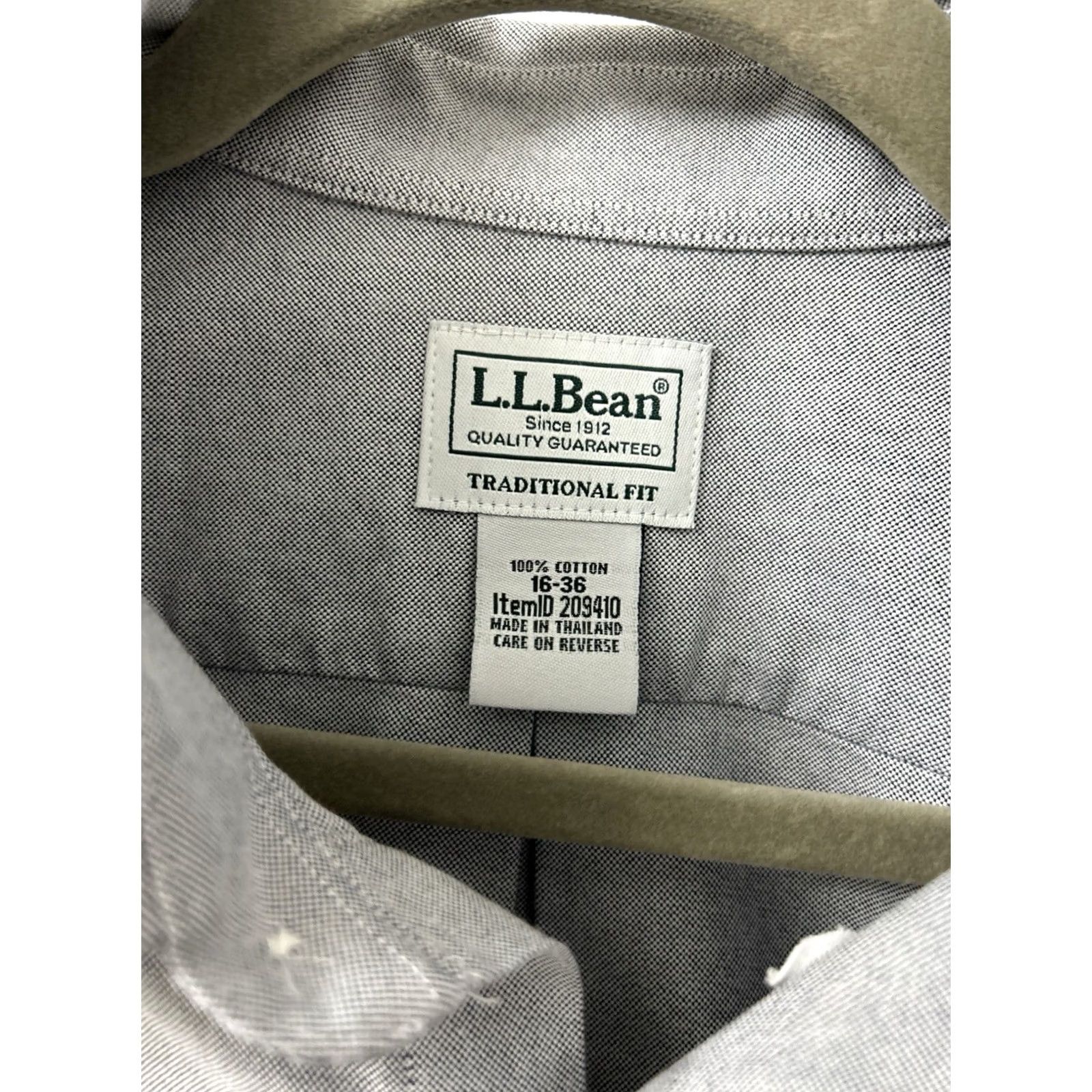 CLOT LL Bean Oxford Cloth Shirt Mens 16 36 Gray Button Down Traditional Fit Dress Shirt 209410 Size US L / EU 52-54 / 3 - 5 Thumbnail