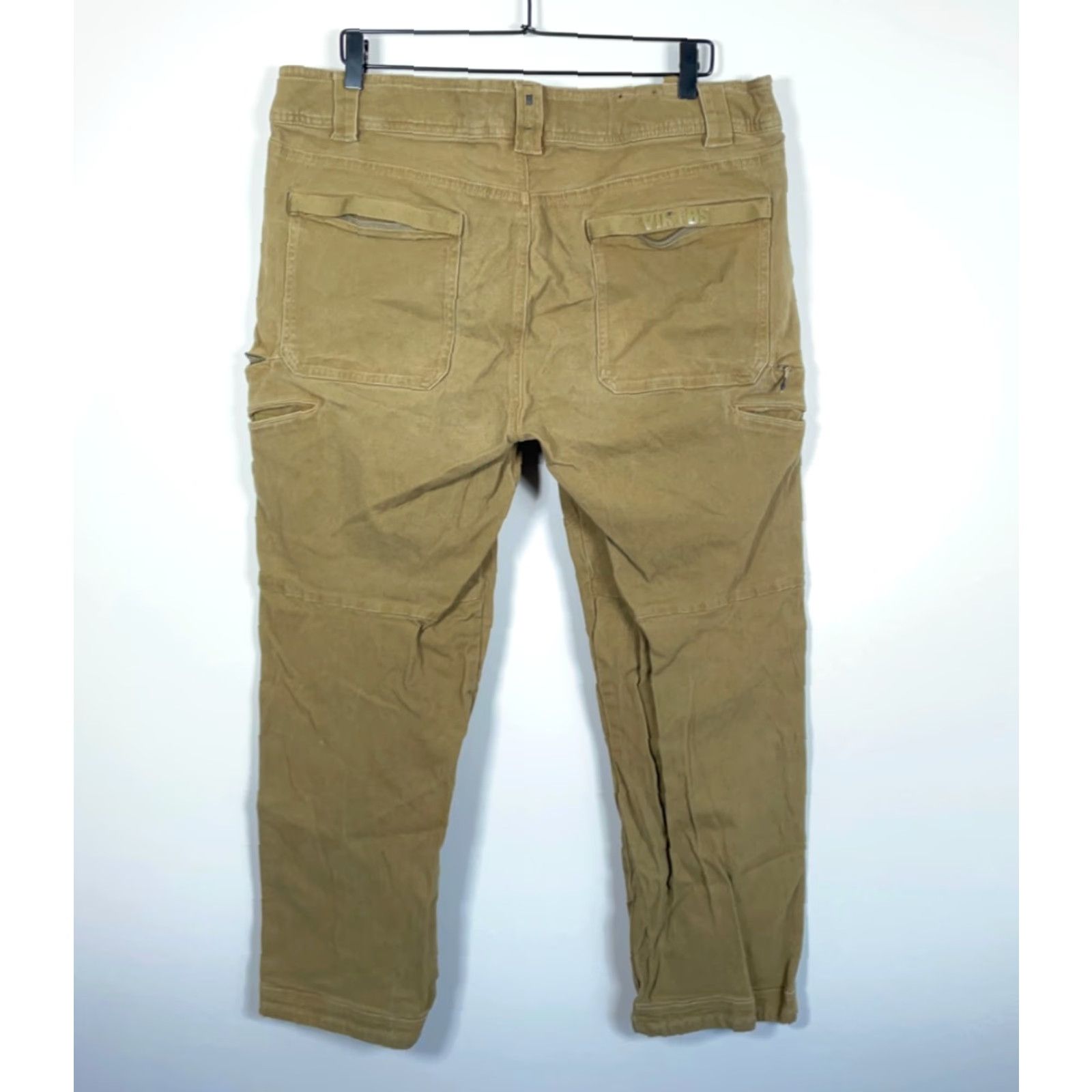 Vintage VIKTOS Contractor AF Pants Men's 38 x 32 Green Chino Workwear Pockets Stretch Flat Front Zip Fly Mid Rise Regular Inseam 30" Size US 38 / EU 54 - 2 Thumbnail